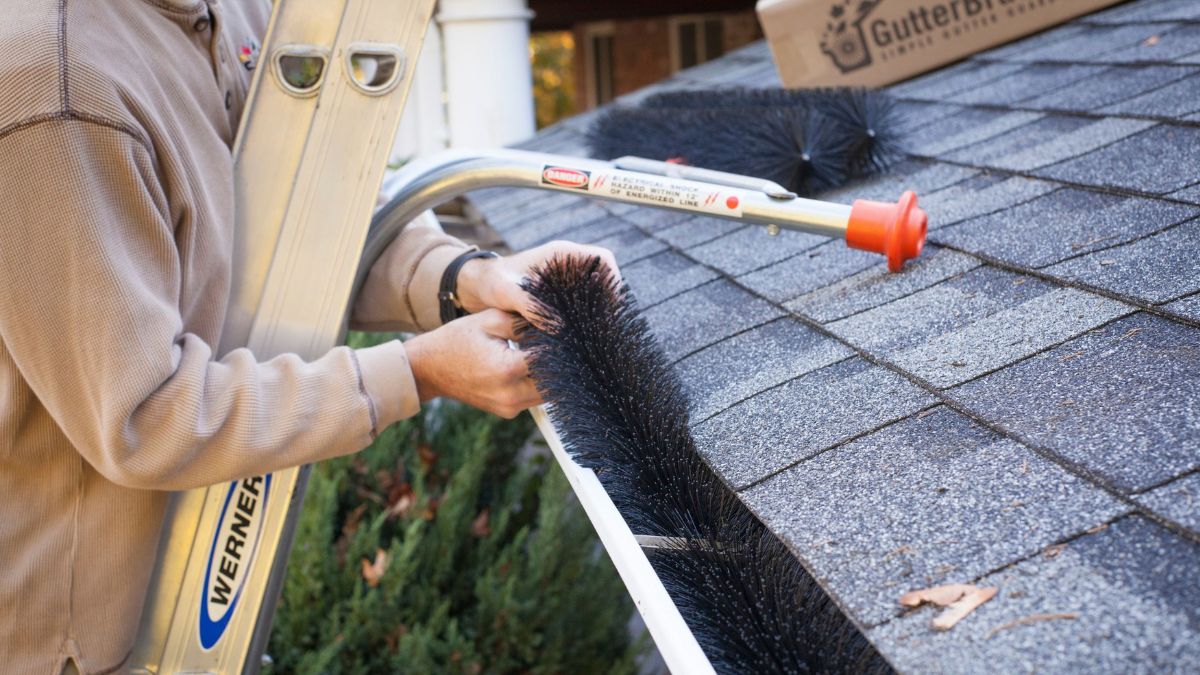 Slide 3 Foot Gutter Guard Brush Sections Into Gutters